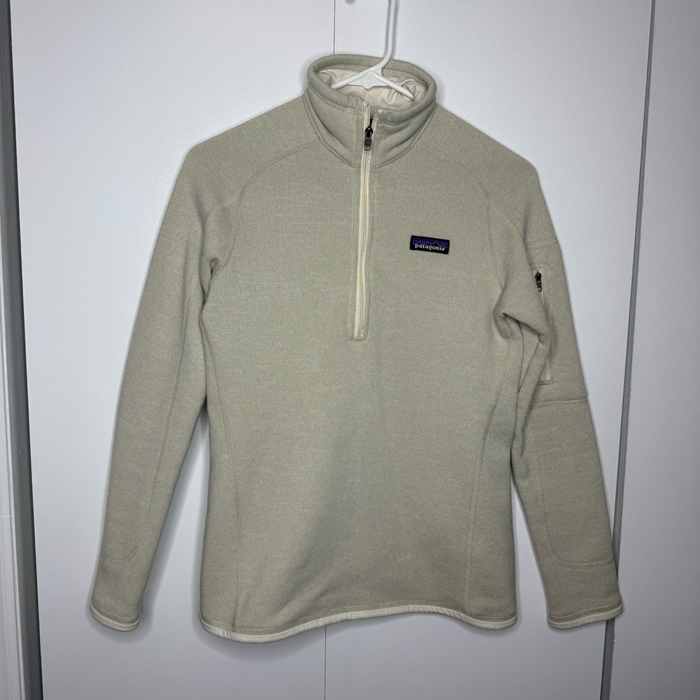 Patagonia Better Sweater Cream Quarter-Zip Fleece Pullover XS - Picture 2 of 9